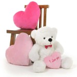 2 feet big pink teddy bear with pink I Love You Heart